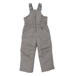 Roebuck & Co. Snow Bibs Boys Small 4 Gray Adjustable Strap Front Zip Insulated